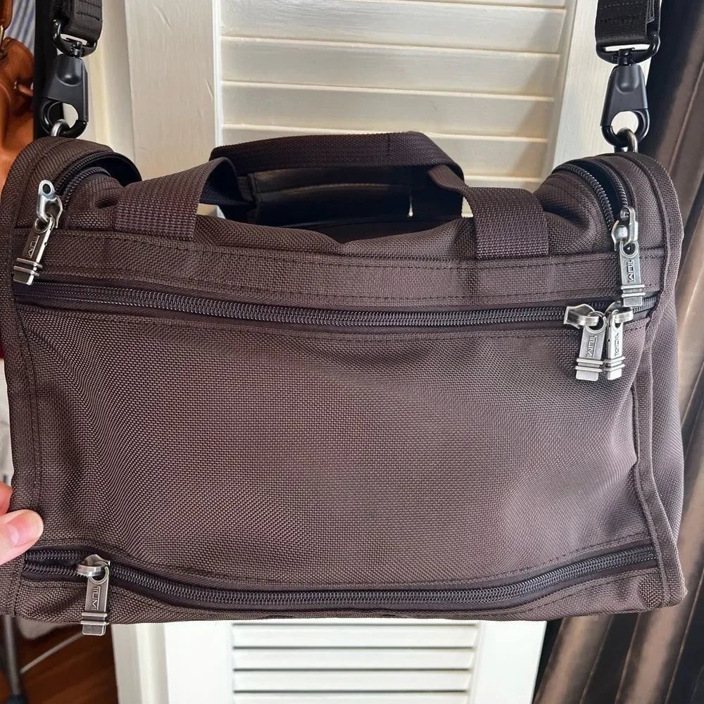 TUMI Dark Brown Ballistic Alpha Sport Carry On Duffel Bag